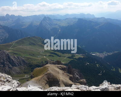 Passo Pordoi Dolomites italiennes, en été Banque D'Images