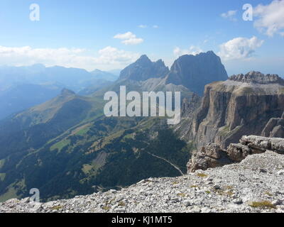 Passo Pordoi Dolomites italiennes, en été Banque D'Images