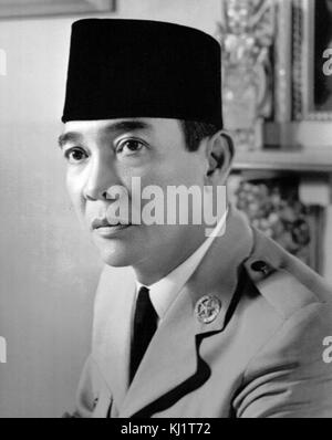 Ahmed Sukarno (1901 - 1970) le premier président de l'Indonésie, au service social de 1945 à 1967. Banque D'Images