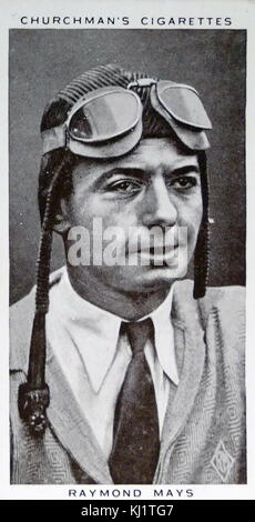 Churchman rois de série vitesse carte cigarette représentant Thomas Raymond Mays (1899-1980) un pilote automobile britannique et l'entrepreneur. Banque D'Images