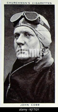 Churchman rois de série vitesse carte cigarette représentant John Rhodes Cobb (1899-1952) British racing automobiliste. En date du 20e siècle Banque D'Images