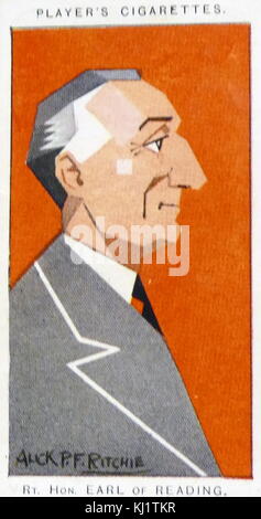 Le lecteur de carte cigarette illustrant le Lieutenant-colonel Gerald Rufus Isaacs, 2e Marquis de lecture (1889-1960), le titre de vicomte Erleigh de 1917 à 1935, était un avocat et homme politique conservateur de l'époque libérale. En date du 20e siècle Banque D'Images