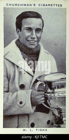 Churchman rois de série vitesse carte cigarette représentant Billy Fiske (1911-1940) un Américain champion olympique et le pilote. En date du 20e siècle Banque D'Images