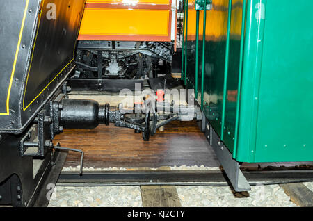 Wagons locomotive sont connectés. Banque D'Images
