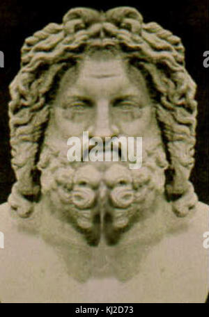 Zeus est la divinité en chef dans la mythologie grecque antique, gouvernant comme le Dieu du ciel, du tonnerre et de la justice. Il était le roi du mont Olympe et a joué un rôle central dans divers mythes, souvent représenté brandissant un coup de foudre. Zeus était considéré comme le protecteur des lois et de l'ordre, surveillant à la fois les dieux et les humains. Banque D'Images