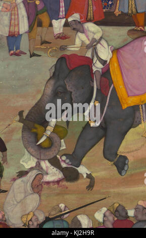 Jamal al-Din Husayn Inju Shirazi - deux folios de l'Akbarnama - Walters W684 - Détail A Banque D'Images
