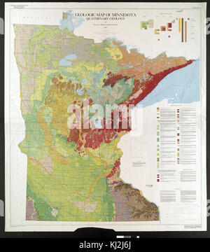 Carte géologique du quaternaire au Minnesota Banque D'Images