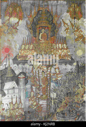 Thai - Bouddha en ordre décroissant de ciel Tavatimsa - Walters 2010126 Banque D'Images