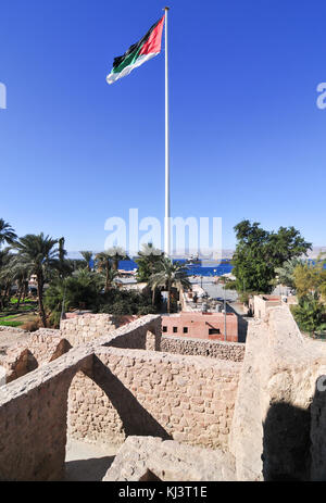 Aqaba fort à Aqaba, Jordanie, Arabie du sud, au Moyen-Orient. Banque D'Images