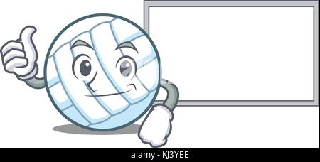 Thumbs up with board volley ball character cartoon Illustration de Vecteur