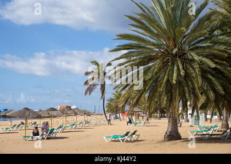 Playa teresitas au village San Andres, plus belle plage de l'île de Tenerife, tenerife, Îles de canaries, espagne Banque D'Images