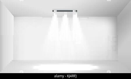 Vector vide blanc photo studio intérieur. arrière-plan vide réaliste mur blanc. Illustration de Vecteur