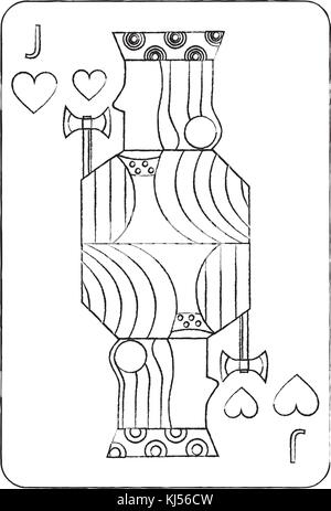 Cartes de jeu française de droit connexes Illustration de Vecteur