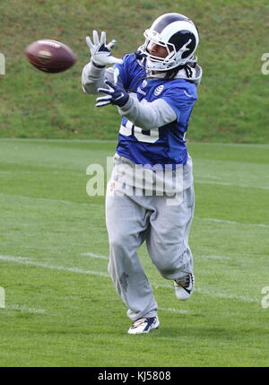 Conférence de presse et entraînement des Rams de Los Angeles à Pennyhill Park, Bagshot, avant leur match de la NFL UK International Series contre les Arizona Cardinals au Twickenham Stadium avec : Todd Gurley où : Londres, Royaume-Uni quand : 20 Oct 2017 crédit : WENN.com Banque D'Images