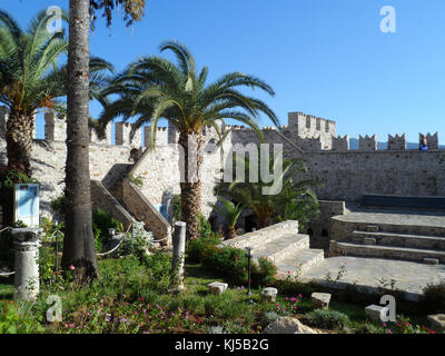 L'intérieur du musée et le château de Marmaris, Marmaris, province de Mugla, Turquie Banque D'Images