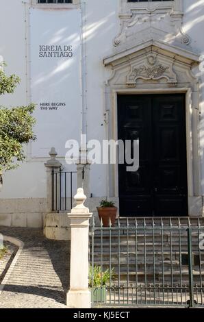 De l'église Igreja de Santiego Santiego le début officiel du Camino Portuguse à Lisbonne Banque D'Images