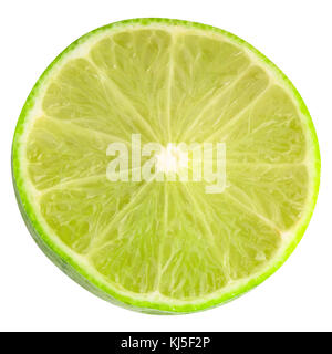 Fruits isolés. Tranches de lime iisolated sur fond blanc avec clipping path comme élément de la conception de l'emballage. Banque D'Images