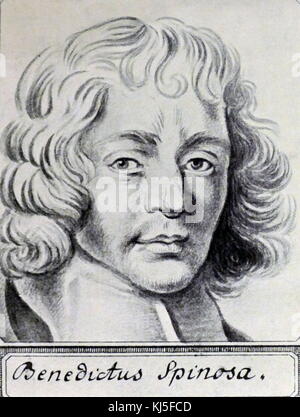 Portrait de Baruch Spinoza (1632-1677) un philosophe hollandais d'origine séfarade/Portugais. En date du 17e siècle Banque D'Images