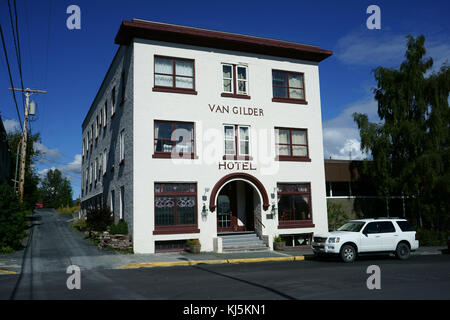 Hôtel historique Van Gilder, Seward, péninsule de Kenai, Alaska Banque D'Images