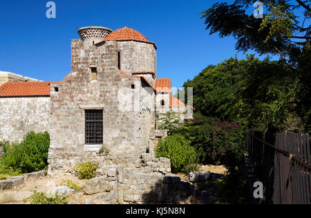 15e siècle, byzantine, l'église Holy Trinity, la vieille ville de Rhodes, Rhodes, Dodécanèse, Grèce. Banque D'Images