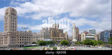 Place d'espagne wit palacio Insular de Tenerife et monumento a los Caidos, ville santa cruz de tenerife, Tenerife, îles canaries, espagne Banque D'Images