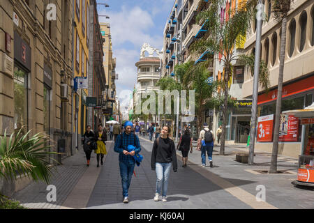 Zone piétonne au centre de la capitale Santa cruz de tenerife, Tenerife, îles canaries, espagne Banque D'Images
