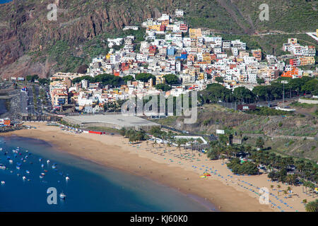 Playa teresitas au village San Andres, plus belle plage de l'île de Tenerife, tenerife, Îles de canaries, espagne Banque D'Images