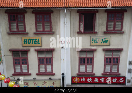 31.08.2017, Singapour, République de Singapour, Asie - boutiques traditionnelles dans le quartier Chinatown de Singapour. Banque D'Images