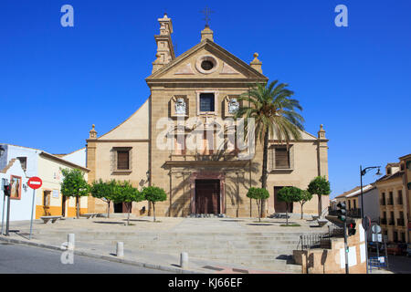 Façade de l'église baroque tardif et le couvent de la Sainte Trinité - Iglesia y Convento de la Santisima Trinidad (1672-1683) à Antequera, Espagne Banque D'Images