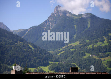 Luftbild : schruns, Montafon, Vorarlberg, oesterreich. Banque D'Images