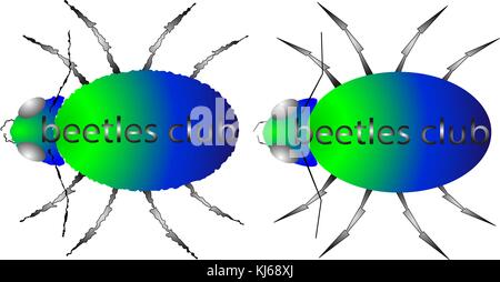 Les coléoptères scarabée club logos Illustration de Vecteur