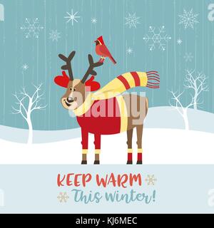 Restez au chaud cet hiver Illustration de Vecteur