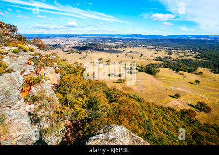 La vallée Capertee, au nord-ouest de Lithgow, est une grande vallée en Nouvelle Galles du Sud, Australie. C'est 1km plus large que le Grand Canyon en Arizona, USA. Banque D'Images