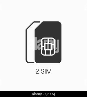 L'icône de carte SIM Double Double/vecteur. Illustration de Vecteur