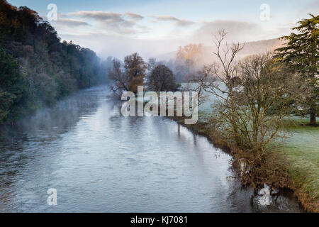 Scène hivernale sur Munster Blackwater River, Lismore, comté de Waterford Irlande Banque D'Images