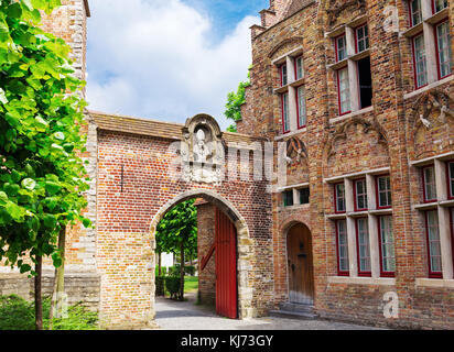 Ancienne porte à Bruges Banque D'Images