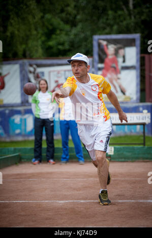 Le plus vieux tournoi de pétanque russe sozidanie raffa Banque D'Images