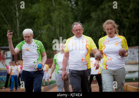 Le plus vieux tournoi de pétanque russe sozidanie raffa Banque D'Images