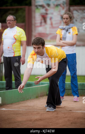 Le plus vieux tournoi de pétanque russe sozidanie raffa Banque D'Images