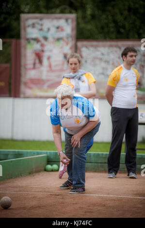 Le plus vieux tournoi de pétanque russe sozidanie raffa Banque D'Images