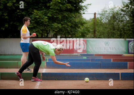 Le plus vieux tournoi de pétanque russe sozidanie raffa Banque D'Images