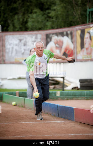 Le plus vieux tournoi de pétanque russe sozidanie raffa Banque D'Images