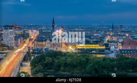 Le centre-ville de Copenhague, capitale moderne skyline Banque D'Images