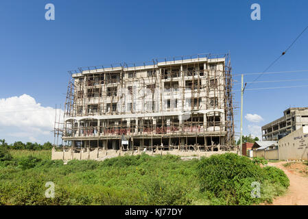 Un grand appartement de bâtiment en construction, de l'Ouganda, l'Afrique de l'Est Banque D'Images