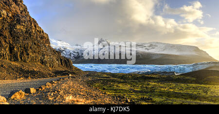 Glacier Skaftafellsjokull en Islande, qui fait partie du parc national de Vatnajoekull. Banque D'Images