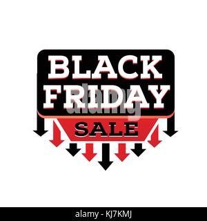 Le vendredi noir avec des flèches, vendredi noir vente Vector, Vector black friday, isolé sur fond blanc. Illustration de Vecteur