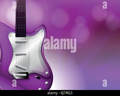 Illustration d'une guitare avec un gradient couleur de fond Illustration de Vecteur
