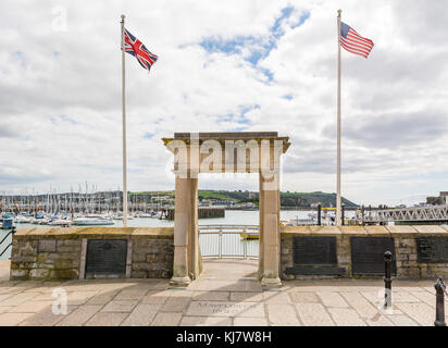 Mayflower Steps, la barbacane, Plymouth. Banque D'Images