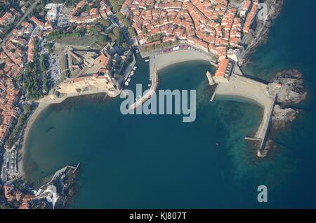 Collioure vu de l'air Banque D'Images