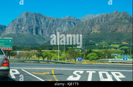 Voyagez à travers les belles montagnes et de Western Cape Winelands, afrique du sud Banque D'Images